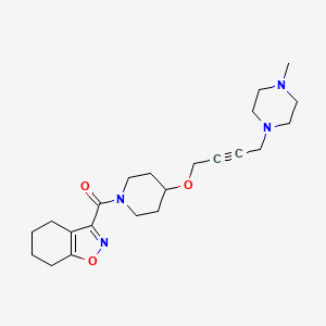 molecular formula C22H32N4O3 B12230027 3-(4-{[4-(4-Methylpiperazin-1-yl)but-2-yn-1-yl]oxy}piperidine-1-carbonyl)-4,5,6,7-tetrahydro-1,2-benzoxazole 