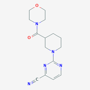 molecular formula C15H19N5O2 B12230058 2-[3-(Morpholine-4-carbonyl)piperidin-1-yl]pyrimidine-4-carbonitrile 