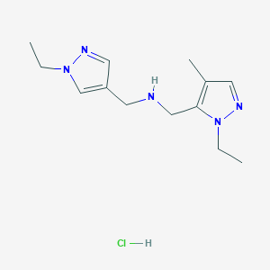 molecular formula C13H22ClN5 B12230060 1-(1-ethyl-4-methyl-1H-pyrazol-5-yl)-N-[(1-ethyl-1H-pyrazol-4-yl)methyl]methanamine 