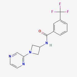 molecular formula C15H13F3N4O B12230085 N-[1-(pyrazin-2-yl)azetidin-3-yl]-3-(trifluoromethyl)benzamide 