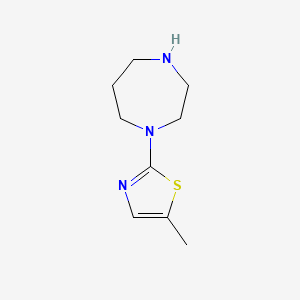 molecular formula C9H15N3S B12230107 1-(5-Methyl-1,3-thiazol-2-yl)-1,4-diazepane 