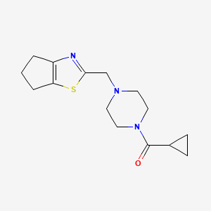 1-({4H,5H,6H-cyclopenta[d][1,3]thiazol-2-yl}methyl)-4-cyclopropanecarbonylpiperazine