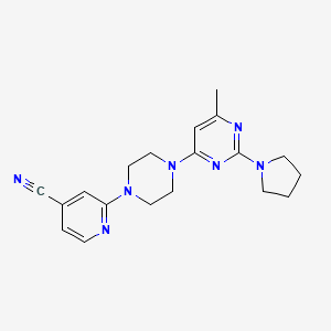 2-{4-[6-Methyl-2-(pyrrolidin-1-yl)pyrimidin-4-yl]piperazin-1-yl}pyridine-4-carbonitrile