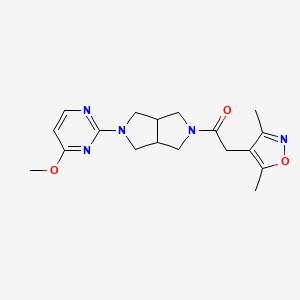 molecular formula C18H23N5O3 B12230152 2-(3,5-Dimethyl-1,2-oxazol-4-yl)-1-[5-(4-methoxypyrimidin-2-yl)-octahydropyrrolo[3,4-c]pyrrol-2-yl]ethan-1-one 