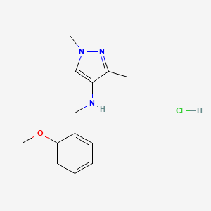 molecular formula C13H18ClN3O B12230187 N-(2-Methoxybenzyl)-1,3-dimethyl-1H-pyrazol-4-amine 