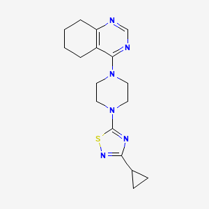 molecular formula C17H22N6S B12230234 4-[4-(3-Cyclopropyl-1,2,4-thiadiazol-5-yl)piperazin-1-yl]-5,6,7,8-tetrahydroquinazoline 