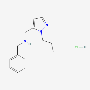 1-phenyl-N-[(2-propylpyrazol-3-yl)methyl]methanamine;hydrochloride