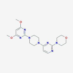 molecular formula C18H25N7O3 B12230279 4-{4-[4-(4,6-Dimethoxypyrimidin-2-yl)piperazin-1-yl]pyrimidin-2-yl}morpholine 