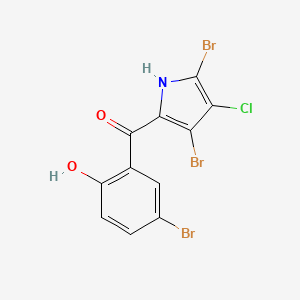 molecular formula C11H5Br3ClNO2 B1223033 (5-bromo-2-hydroxyphenyl)(3,5-dibromo-4-chloro-1H-pyrrol-2-yl)methanone CAS No. 88477-78-5