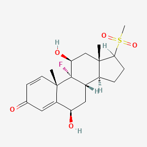 molecular formula C20H27FO5S B1223035 9-Fluoro-6beta,11beta-dihydroxy-17-(methylsulfonyl)androsta-1,4-dien-3-one CAS No. 183242-26-4