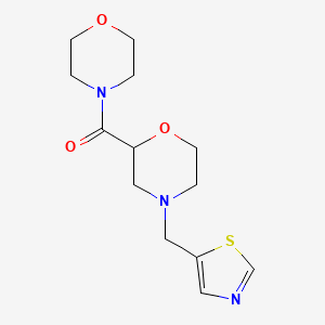 molecular formula C13H19N3O3S B12230366 2-(Morpholine-4-carbonyl)-4-[(1,3-thiazol-5-yl)methyl]morpholine 