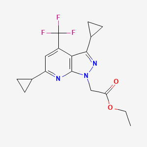 Ethyl 2-(3,6-dicyclopropyl-4-(trifluoromethyl)-1H-pyrazolo[3,4-b]pyridin-1-yl)acetate