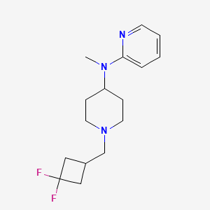 molecular formula C16H23F2N3 B12230399 N-{1-[(3,3-difluorocyclobutyl)methyl]piperidin-4-yl}-N-methylpyridin-2-amine 