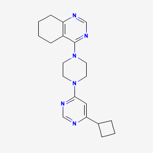 molecular formula C20H26N6 B12230435 4-[4-(6-Cyclobutylpyrimidin-4-yl)piperazin-1-yl]-5,6,7,8-tetrahydroquinazoline 