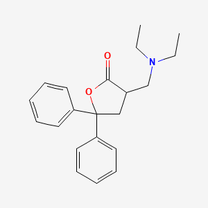 molecular formula C21H25NO2 B1223046 2(3H)-Furanone, 3-((diethylamino)methyl)dihydro-5,5-diphenyl- CAS No. 99761-11-2