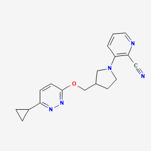 3-(3-{[(6-Cyclopropylpyridazin-3-yl)oxy]methyl}pyrrolidin-1-yl)pyridine-2-carbonitrile