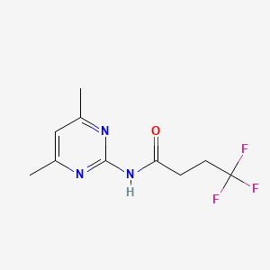 molecular formula C10H12F3N3O B12230479 N-(4,6-dimethylpyrimidin-2-yl)-4,4,4-trifluorobutanamide 