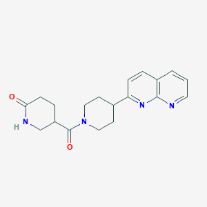 5-[4-(1,8-Naphthyridin-2-yl)piperidine-1-carbonyl]piperidin-2-one