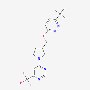 4-(3-{[(6-Tert-butylpyridazin-3-yl)oxy]methyl}pyrrolidin-1-yl)-6-(trifluoromethyl)pyrimidine