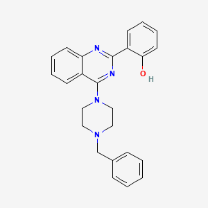 molecular formula C25H24N4O B1223053 6-[4-[4-(phenylmethyl)-1-piperazinyl]-1H-quinazolin-2-ylidene]-1-cyclohexa-2,4-dienone 