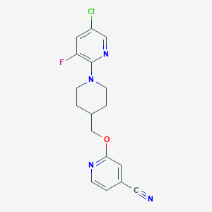 2-{[1-(5-Chloro-3-fluoropyridin-2-yl)piperidin-4-yl]methoxy}pyridine-4-carbonitrile