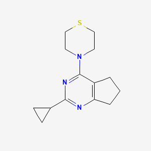 4-{2-cyclopropyl-5H,6H,7H-cyclopenta[d]pyrimidin-4-yl}thiomorpholine