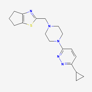 3-[4-({4H,5H,6H-cyclopenta[d][1,3]thiazol-2-yl}methyl)piperazin-1-yl]-6-cyclopropylpyridazine