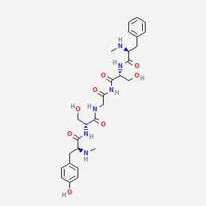 molecular formula C28H38N6O8 B1223064 N-Me-Tyr-D-ser-gly-N-Me-phe-D-ser-NH2 CAS No. 74604-22-1