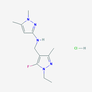 N-[(1-ethyl-5-fluoro-3-methylpyrazol-4-yl)methyl]-1,5-dimethylpyrazol-3-amine;hydrochloride