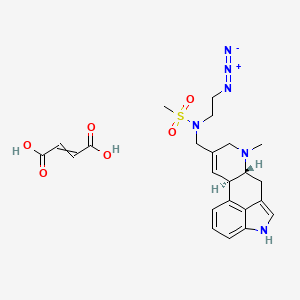 molecular formula C23H28N6O6S B1223067 N-[[(6aR,10aR)-7-methyl-6,6a,8,10a-tetrahydro-4H-indolo[4,3-fg]quinolin-9-yl]methyl]-N-(2-azidoethyl)methanesulfonamide;but-2-enedioic acid 