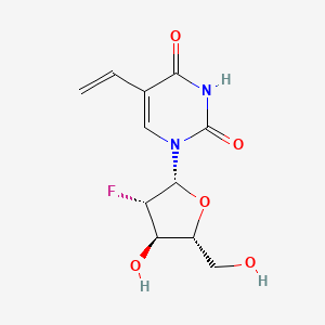 molecular formula C11H13FN2O5 B1223068 5-ethenyl-1-[(2R,3S,4R,5R)-3-fluoro-4-hydroxy-5-(hydroxymethyl)oxolan-2-yl]pyrimidine-2,4-dione CAS No. 87782-49-8