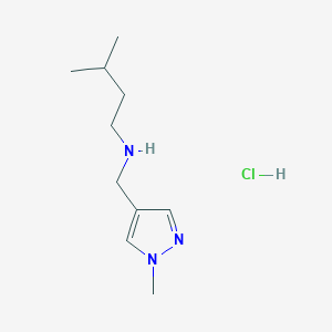 3-methyl-N-[(1-methylpyrazol-4-yl)methyl]butan-1-amine;hydrochloride