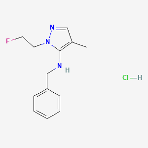 molecular formula C13H17ClFN3 B12230699 N-benzyl-2-(2-fluoroethyl)-4-methylpyrazol-3-amine;hydrochloride 