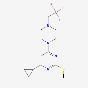 4-Cyclopropyl-2-(methylsulfanyl)-6-[4-(2,2,2-trifluoroethyl)piperazin-1-yl]pyrimidine