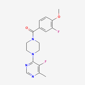 5-Fluoro-4-[4-(3-fluoro-4-methoxybenzoyl)piperazin-1-yl]-6-methylpyrimidine