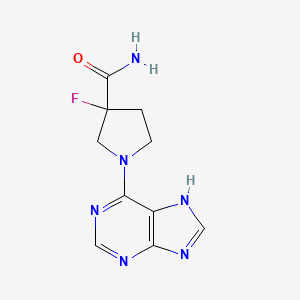 3-fluoro-1-(9H-purin-6-yl)pyrrolidine-3-carboxamide