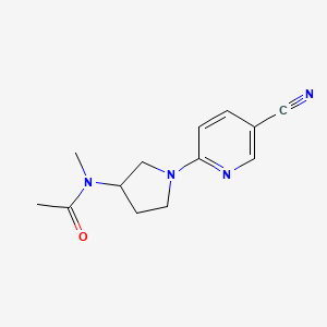 molecular formula C13H16N4O B12230806 N-[1-(5-cyanopyridin-2-yl)pyrrolidin-3-yl]-N-methylacetamide 