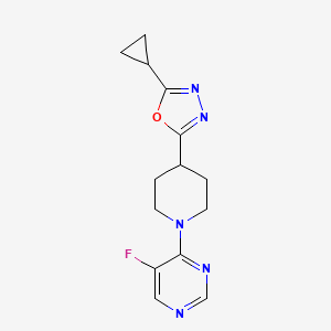 4-[4-(5-Cyclopropyl-1,3,4-oxadiazol-2-yl)piperidin-1-yl]-5-fluoropyrimidine