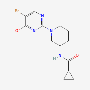 molecular formula C14H19BrN4O2 B12230840 N-[1-(5-bromo-4-methoxypyrimidin-2-yl)piperidin-3-yl]cyclopropanecarboxamide 