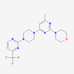 4-(4-Methyl-6-{4-[4-(trifluoromethyl)pyrimidin-2-yl]piperazin-1-yl}pyrimidin-2-yl)morpholine