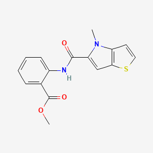 molecular formula C16H14N2O3S B1223090 2-[[(4-Methyl-5-thieno[3,2-b]pyrrolyl)-oxomethyl]amino]benzoic acid methyl ester 