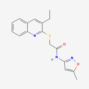 molecular formula C17H17N3O2S B1223091 2-[(3-ethyl-2-quinolinyl)thio]-N-(5-methyl-3-isoxazolyl)acetamide 