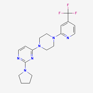 2-(Pyrrolidin-1-yl)-4-{4-[4-(trifluoromethyl)pyridin-2-yl]piperazin-1-yl}pyrimidine