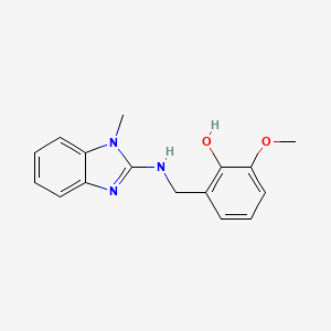 molecular formula C16H17N3O2 B1223093 2-甲氧基-6-[[(1-甲基-2-苯并咪唑基)氨基]甲基]苯酚 