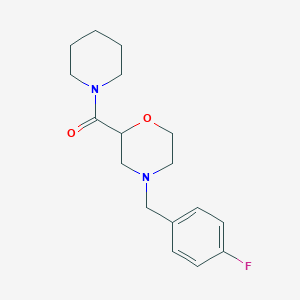 4-[(4-Fluorophenyl)methyl]-2-(piperidine-1-carbonyl)morpholine