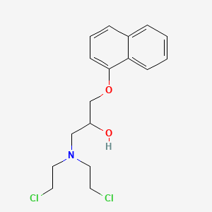 molecular formula C17H21Cl2NO2 B1223108 1-(1-Naphthyloxy)-3-(bis(2-chloroethyl)amino)-2-propanol CAS No. 73631-12-6