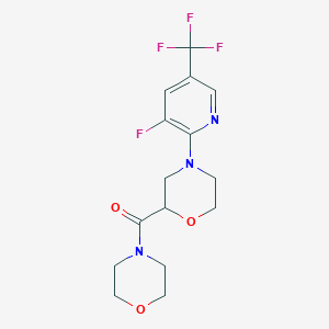 molecular formula C15H17F4N3O3 B12231108 4-[3-Fluoro-5-(trifluoromethyl)pyridin-2-yl]-2-(morpholine-4-carbonyl)morpholine 