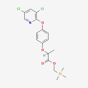 molecular formula C18H21Cl2NO4Si B1223114 Propanoic acid, 2-[4-[(3,5-dichloro-2-pyridinyl)oxy]phenoxy]-, (trimethylsilyl)methyl ester CAS No. 89445-34-1