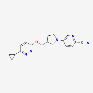 5-(3-{[(6-Cyclopropylpyridazin-3-yl)oxy]methyl}pyrrolidin-1-yl)pyridine-2-carbonitrile