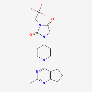 1-(1-{2-methyl-5H,6H,7H-cyclopenta[d]pyrimidin-4-yl}piperidin-4-yl)-3-(2,2,2-trifluoroethyl)imidazolidine-2,4-dione